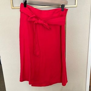 Loft Coral A-line skirt with tie. NWT